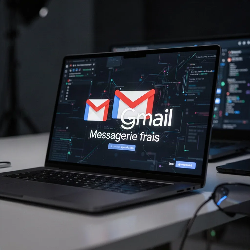 La boîte de réception Gmail ouverte sur un ordinateur, entourée d'outils Google Workspace